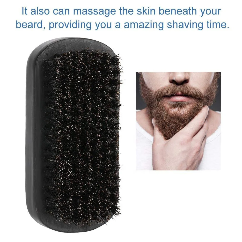 custom logo wholesale mens black Beech growth beard brush product set