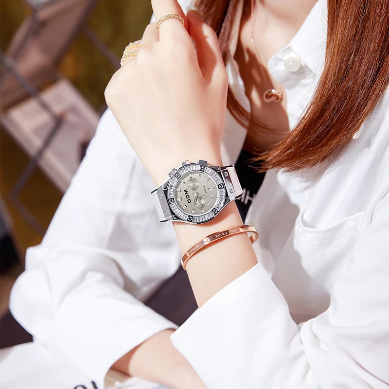 DOM Damen uhr Romantische Armbanduhr Mode Damen Leder uhr Uhr für Damen  Relogio Feminino Mon elegante Uhr