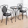 C table and chair black-one table and two chairs