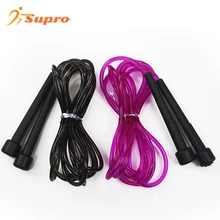 Supro Wholesale home fitness PVC jump rope plastic transparent rope kids skipping rope