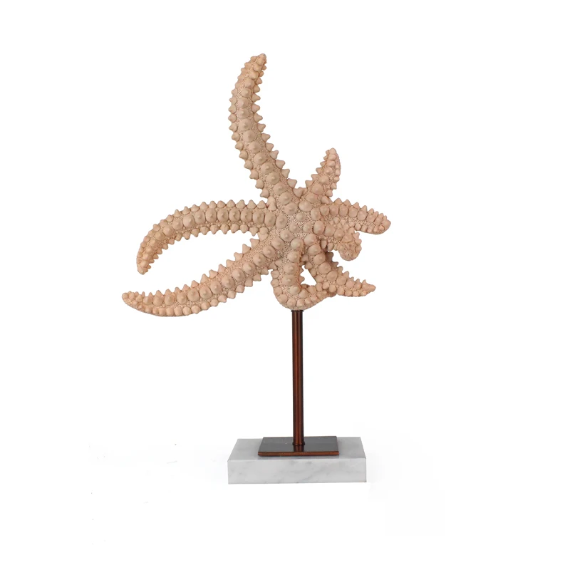 Wholesales 3d Resin shaped starfish with marble base