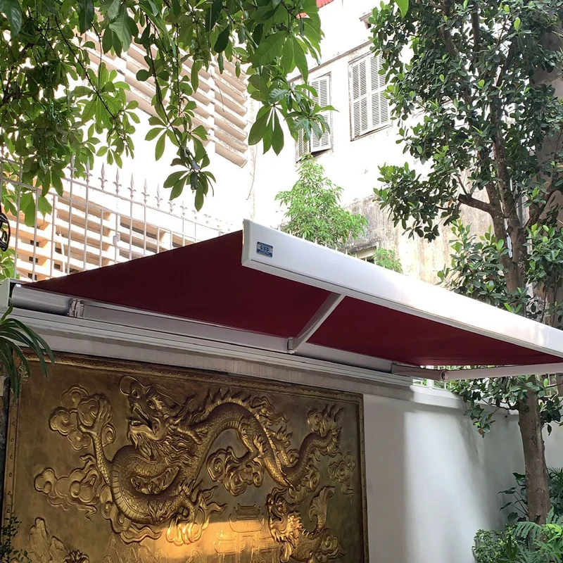 Outdoor Waterproof Canopy Adjustable Awning Acrylic Full Cassette Retractable Awning