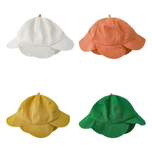 New Design 2022 Little Girl Hats Kids Summer 100% Cotton Soft Breathable Beach Kids Sun Hat