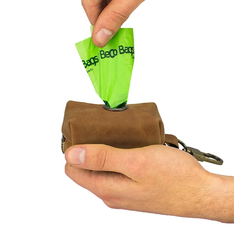 Genuine Leather Dog Poop Bag Holder Sustainable Durable