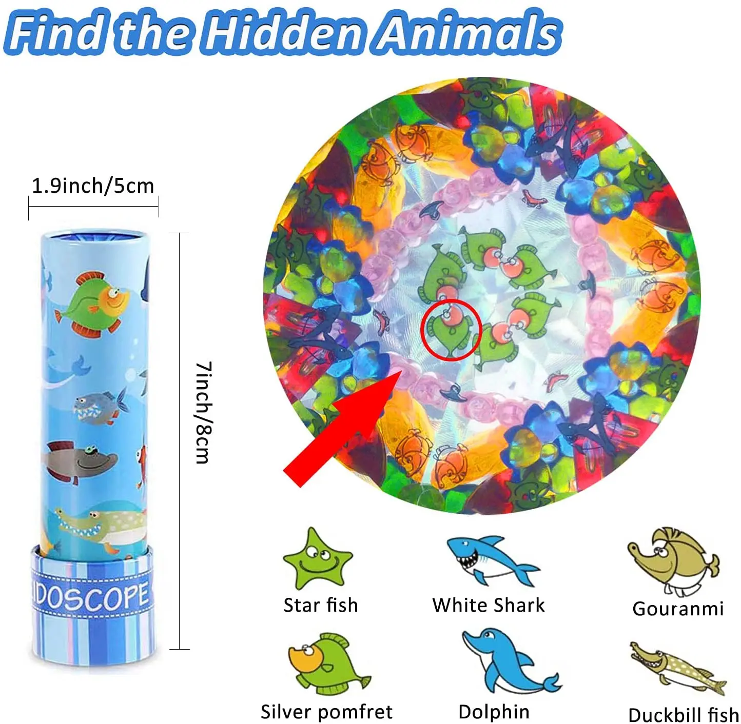 Классический оловянный калейдоскоп, Детская образовательная игрушка-калейдоскоп с металлическим/бумажным корпусом