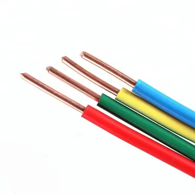 Copper core PVC insulated soft sheathed wire   ; 2.5mm 4mm single core earth wire roll electricity  cable house wire BV BVR BVV