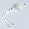 Carga Rápida PD de USB-C a Doble USB-C, Blanco Plata