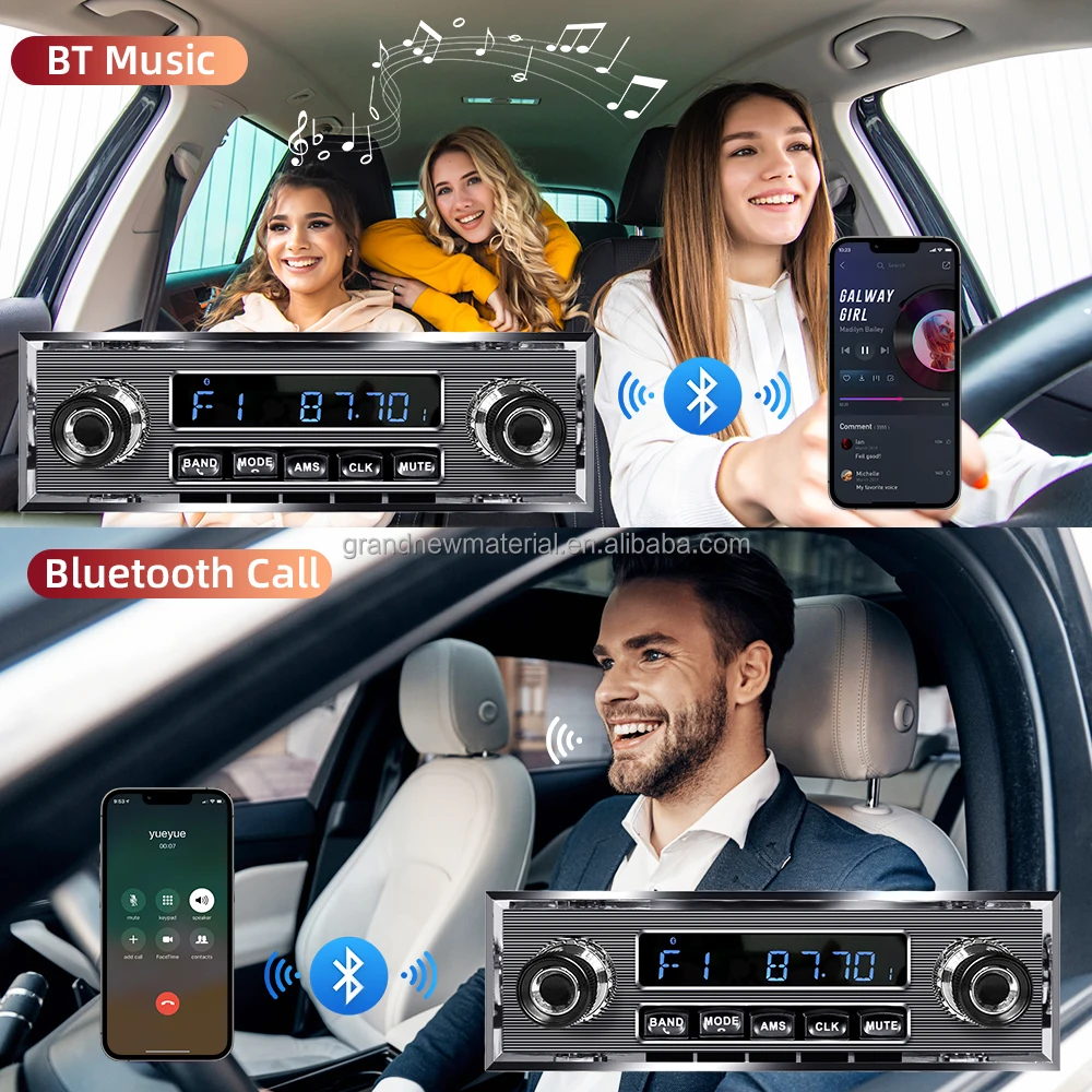 GRANDnavi 1DIN カーラジオ MP3プレーヤー クラシックカー レトロ