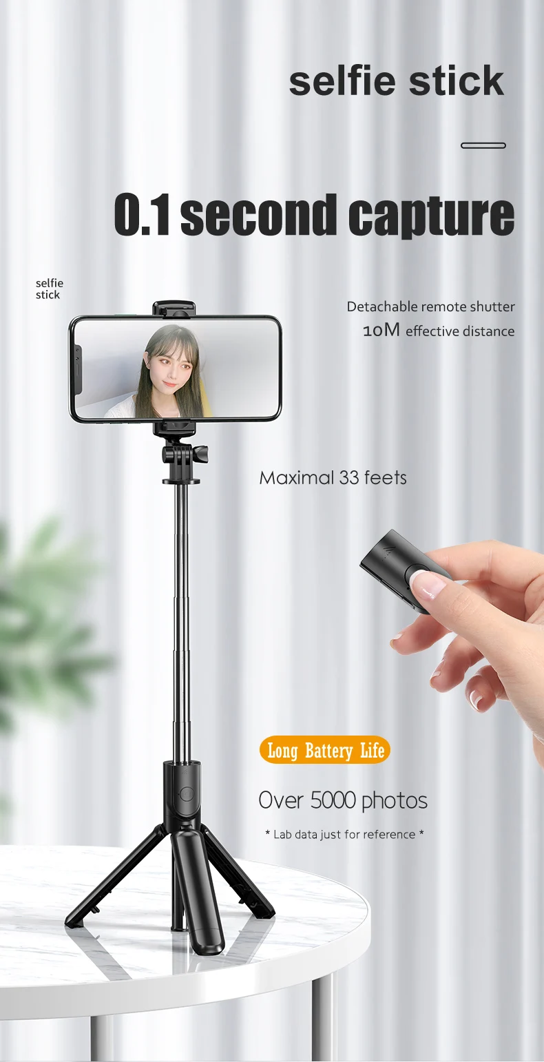 2024 New S03 Live Mini Wireless Flexible Tripod Portable Selfie Stick With Fill Light