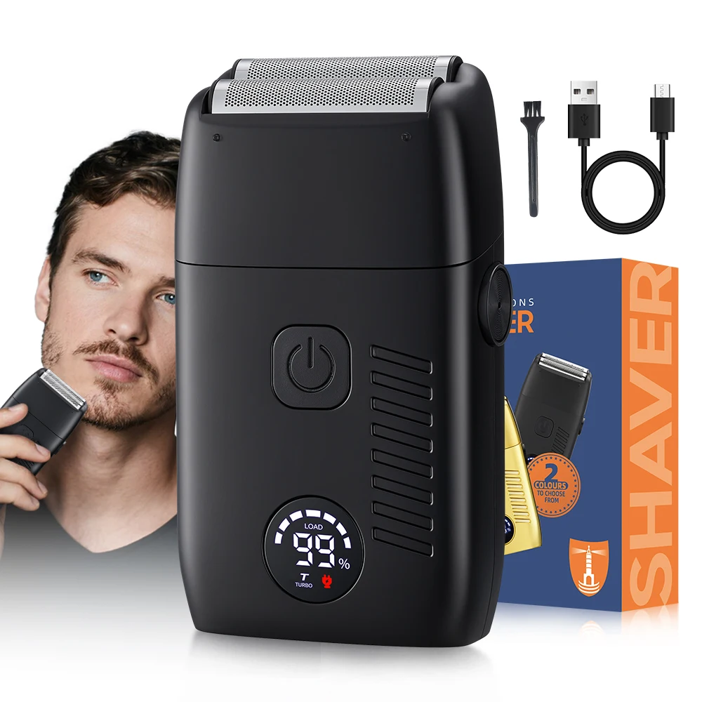 Portable Reciprocating Electric Shaver for Men USB Charging Blade Shaving for Home RV or Hotel Use Face Application