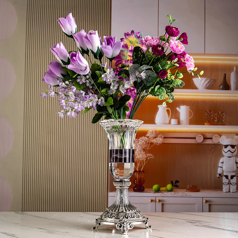 product wholesale unique design home decoration standing high end glass crystal vase-9