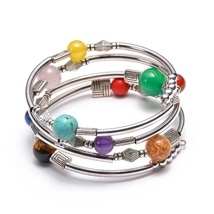 7 Chakra Mala Bead Wrap Bracelet 