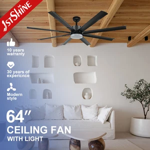1stshine Ceiling Fan Large Size 64" Metal Durable Aluminum Blades Big LED Ceiling Fan