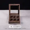 Caja cuadrada de chapa de madera de seis compartimentos