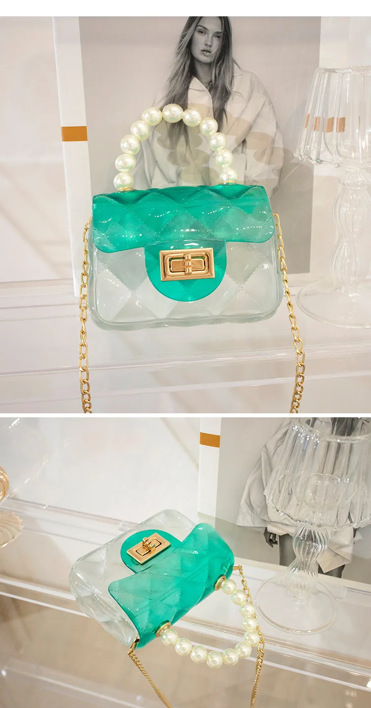 2025 New Summer PVC Jelly Bag Waterproof Lady Chain Shoulder