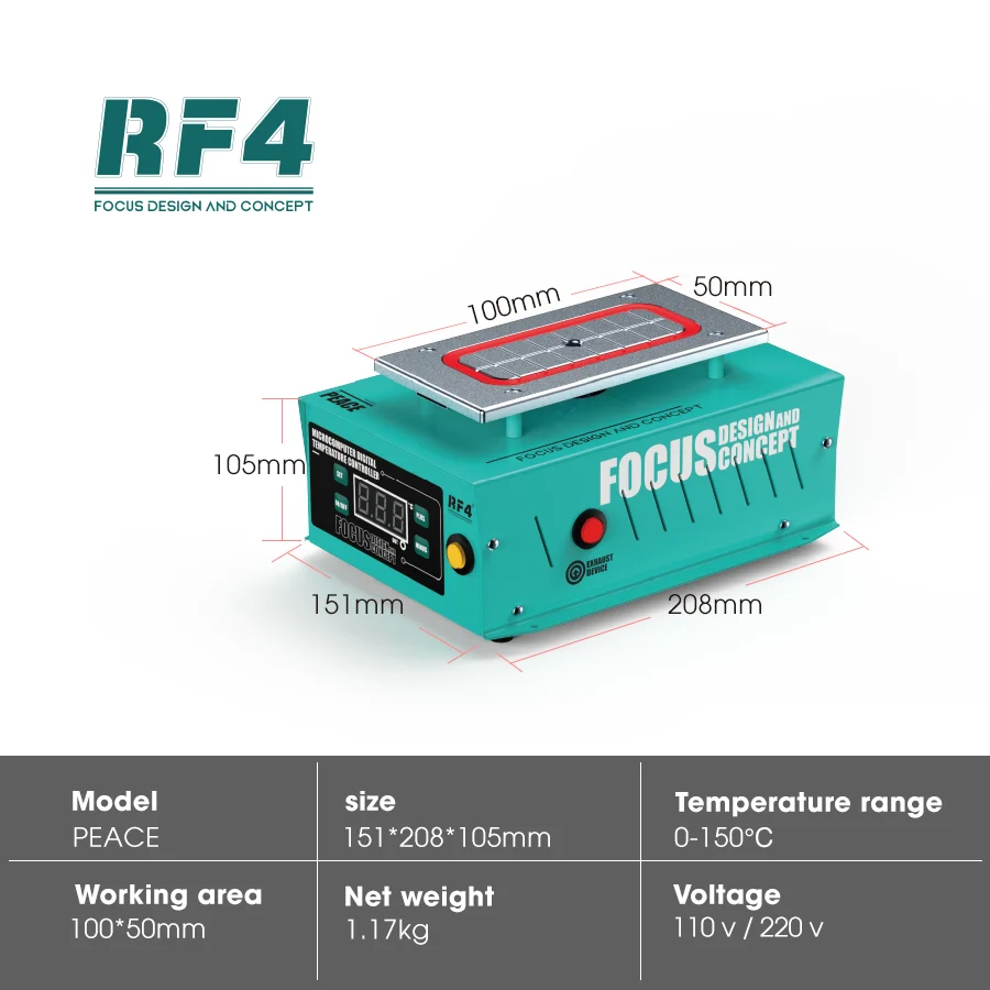 RF4 PEACE 7inch LCD Touch Screen Glass Lamination Separate Disassemble Repair Machine Vacuum Separator for Phone Iphone Repair