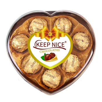 Eight Golden Chocolate Heart-Shaped Nut Chocolates Bulk Box New Year Gift Casual Snacks Super Wholesale Coffee Strawberry Candy