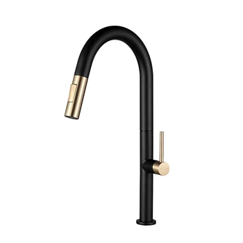 CUPC Matt Black Magnetic Docking SUS304 Flexible Swivel Single Handle Pull out Spray Kitchen Faucet Hot Cold Water Taps Sink