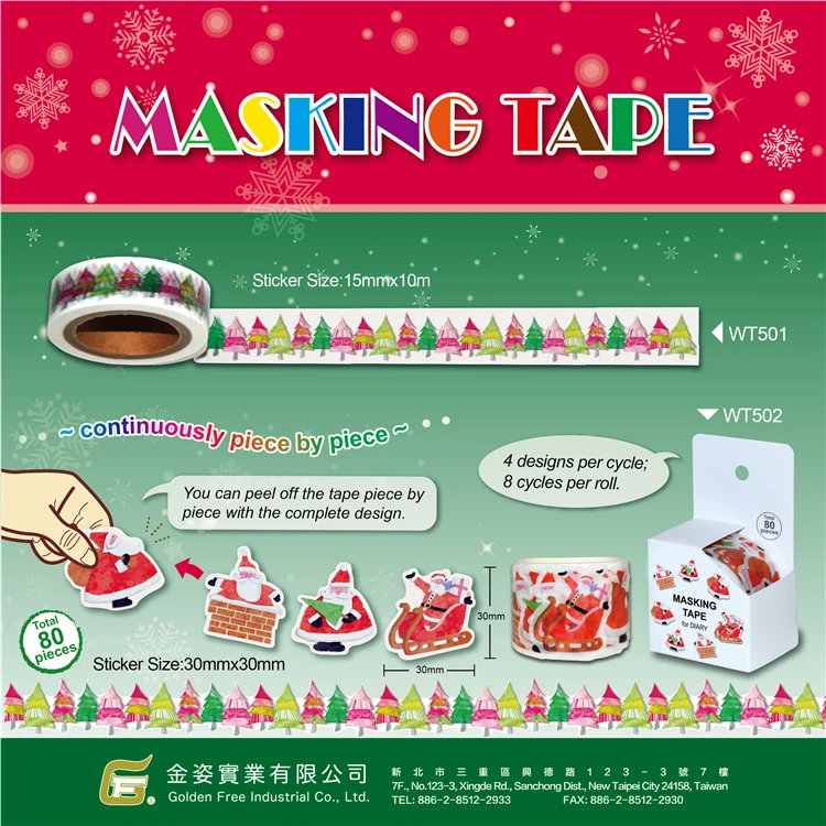 Professional Manufacturer Customized Decorative Multi-color Pattern Masking Tape