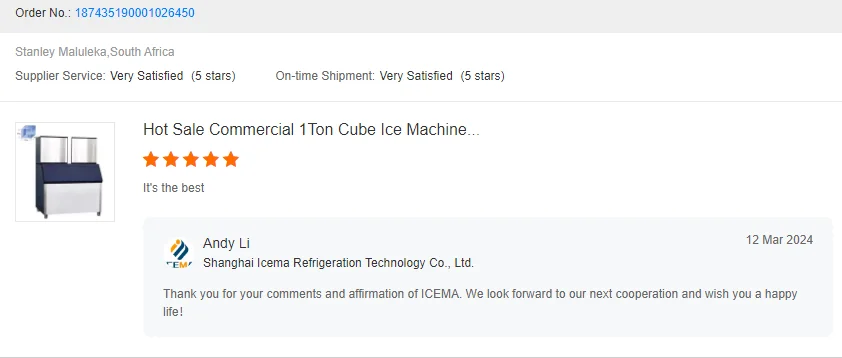 1Ton Tube Ice Machine with 500kg Ice Storage 4.6KW Industrial R404a/R22 Ice Tube Maker