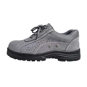 Men's Suede Cow Leather Work Footwear Steel Toe Anti Smash Puncture-proof Safety Shoes Rubber Sole Anti slip Security Shoes
