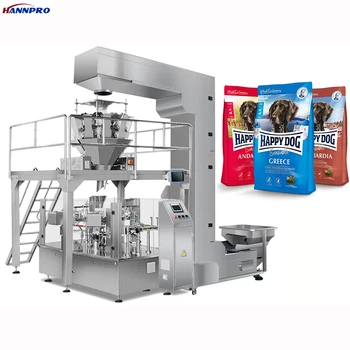 HANNPRO Automatic rotary bag doypack pouch dry pet food packing machine premade bag dog food pack machine