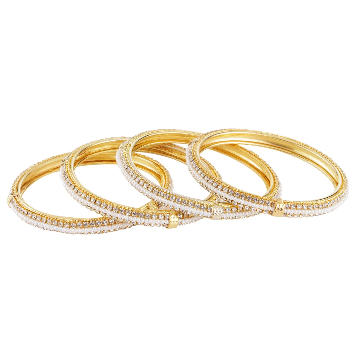New Bollywood Party Wear Costume Jewellery Bangle Set 4 Piece In Gold Tone .... 