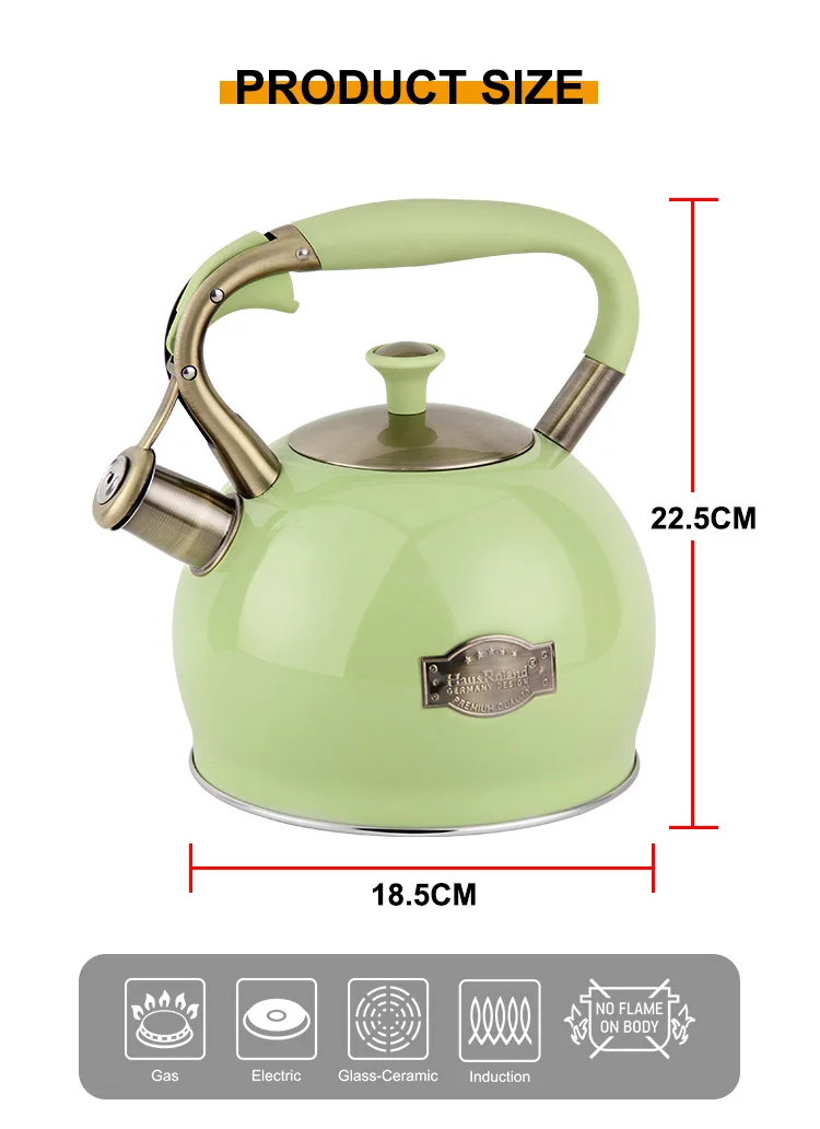 HausRoland Goodful Whistling Tea Kettle Stove Top Stainless Steel
