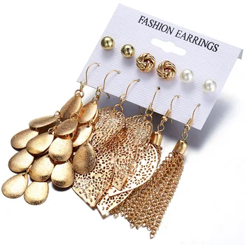 New Fashion Earrings set Indian Gold plated earrings jewelry wholesale HZS440