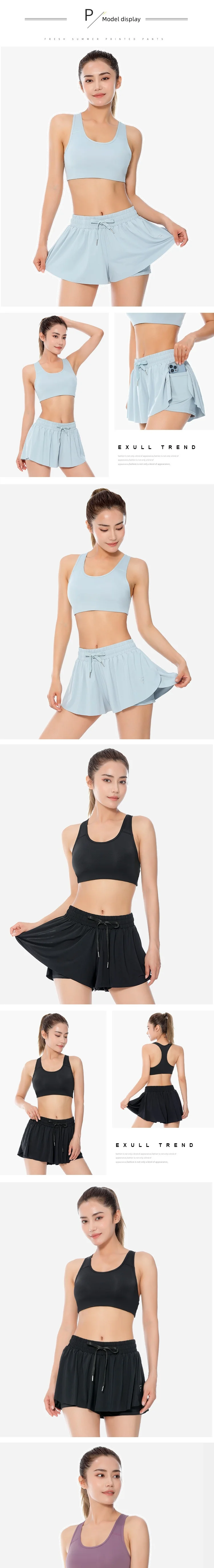 New Nylon Sports Tennis Fitness Yoga short sets Skirt Set Ice Silk Skin friendly Breathable Quick Drying Short Skirt Tank Top manufacture