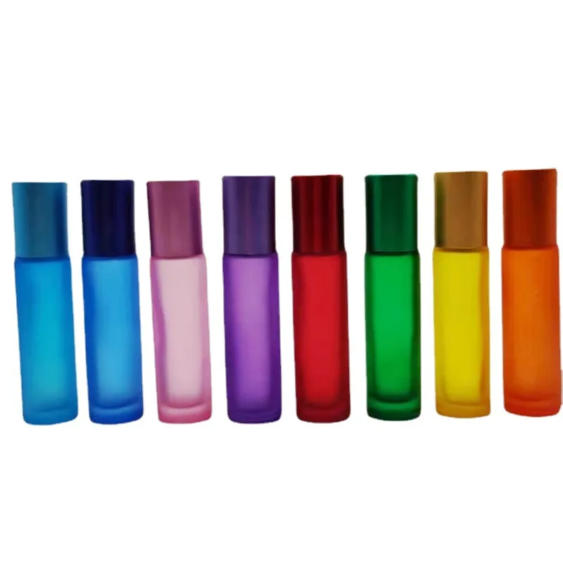 10ml Portable Frosted Glass Roller Roll On Essential Oil Perfume