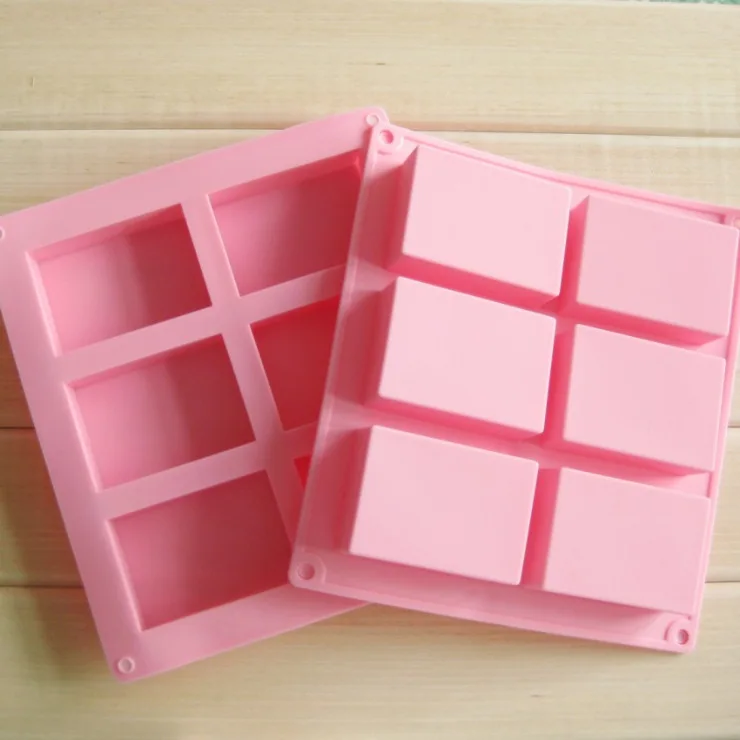 Оптовая продажа, Набор для изготовления домашнего мыла квадратной формы с 6 картриджами, формы для выпечки тортов, силиконовая форма для мыла