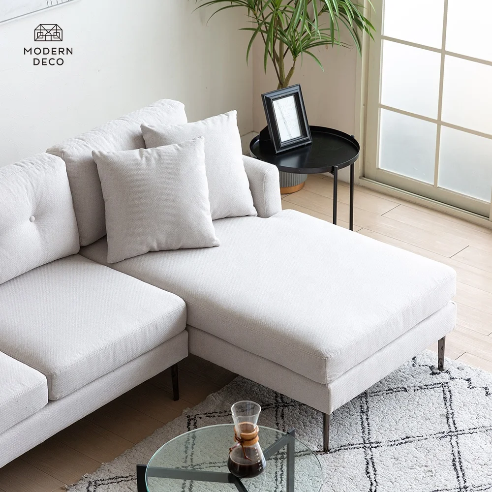 Versatile 2P+Couch Sectional Fabric Sofa in Beige for Living Room Furnititure Set Ergonomic Design and Easy Assembly