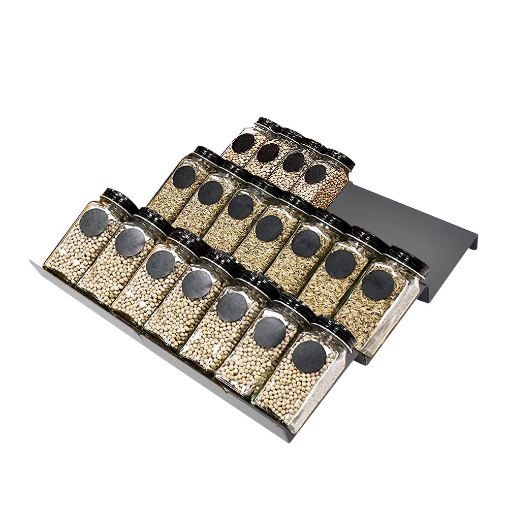 Iron spice rack kitchen drawer spice rack stacked ladder drawer organizer spice storage rack