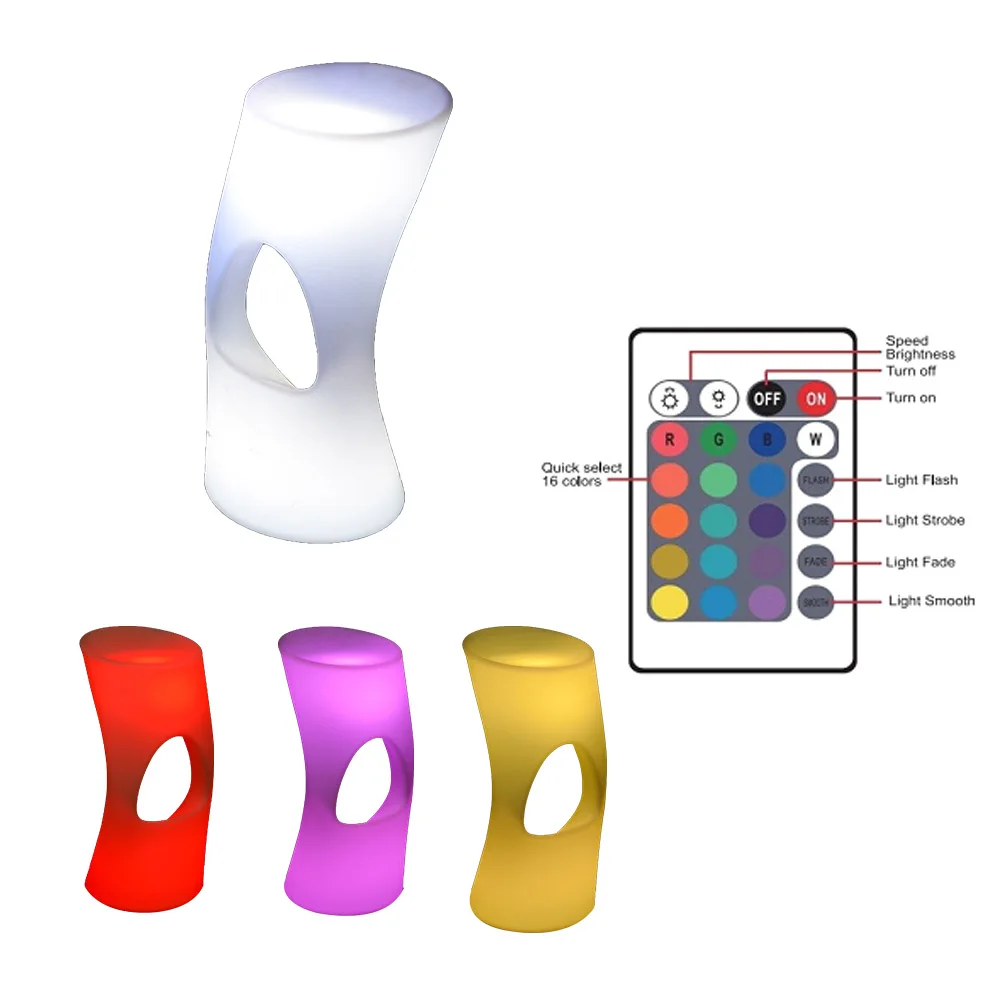 Plastic bar Table and Stool /Rechargeable Rgb Colors Glow bar Furniture Illuminated Led Fancy Chairs for Ktv Nightclub