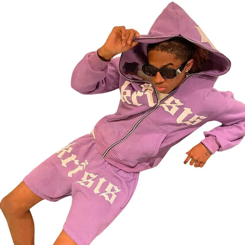High Quality French Terry Sweatsuits Custom 2 Piece 100 Cotton Sweat