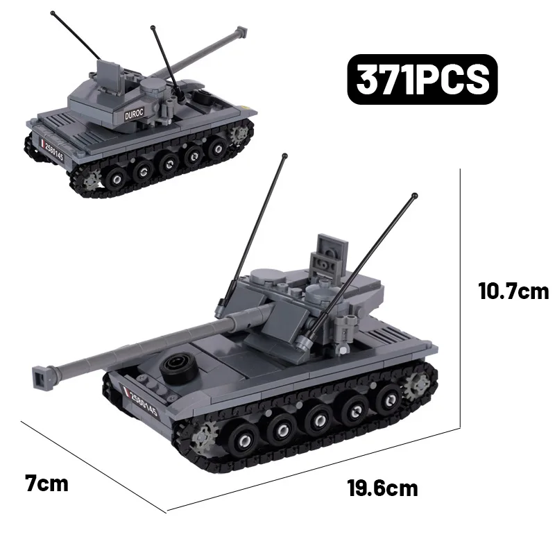ミニww2フランスライトタンクAmx13ミリタリーソルジャーフィギュア武器