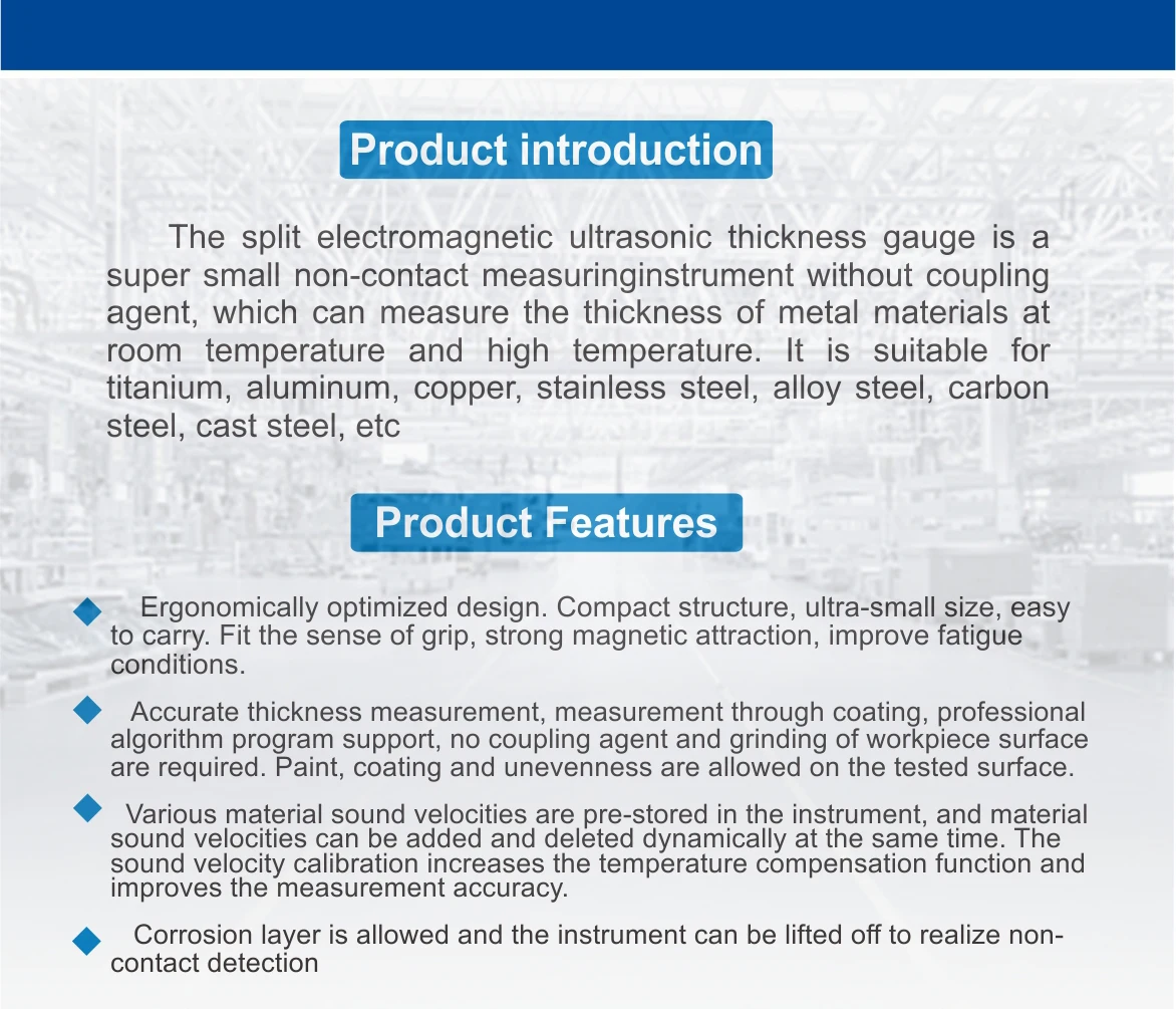 Split Ultrasonic Thickness Gauge With High Temperature