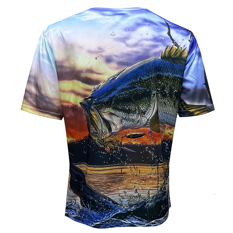 Custom Short-Sleeved Fishing Shirt Quick-Drying Breathable Lightweight Sublimation Printing Sun Protection For Outdoor Sports