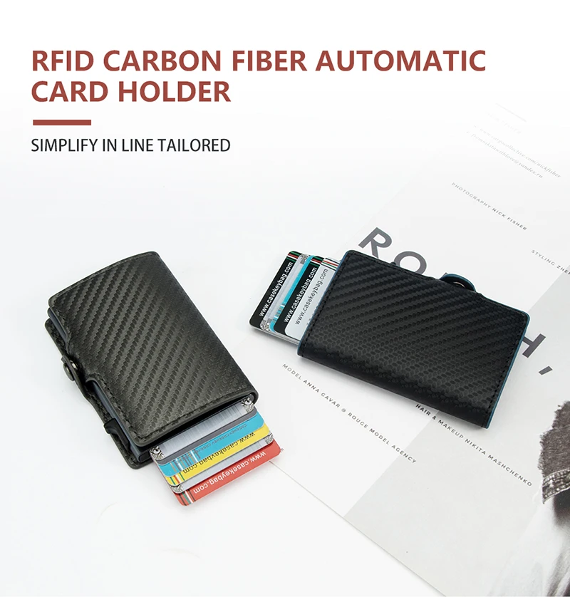 Hot Sale Carbon Fiber for up Wallet Anti-theft Anti-rfid PU Leather ...