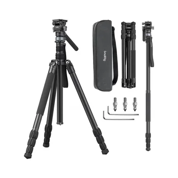 SmallRig CT190 Professional Video Tripod, 72" Camera Tripod with Leveling Base, Monopod Conversion, Video Tripod for Travel