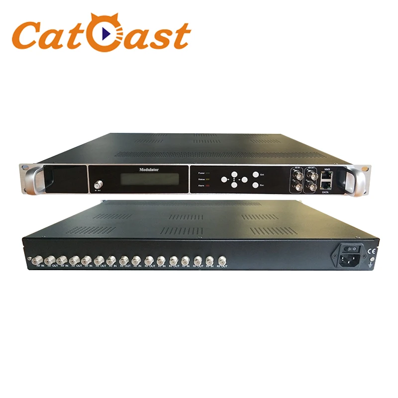 CATV Digital Modulator 8 12 16 20 24 FTA DVB-S/S2 Tuner to DVB-C DVB-T ISDBT ATSC Transmodulator DVBT2 RF Modulator