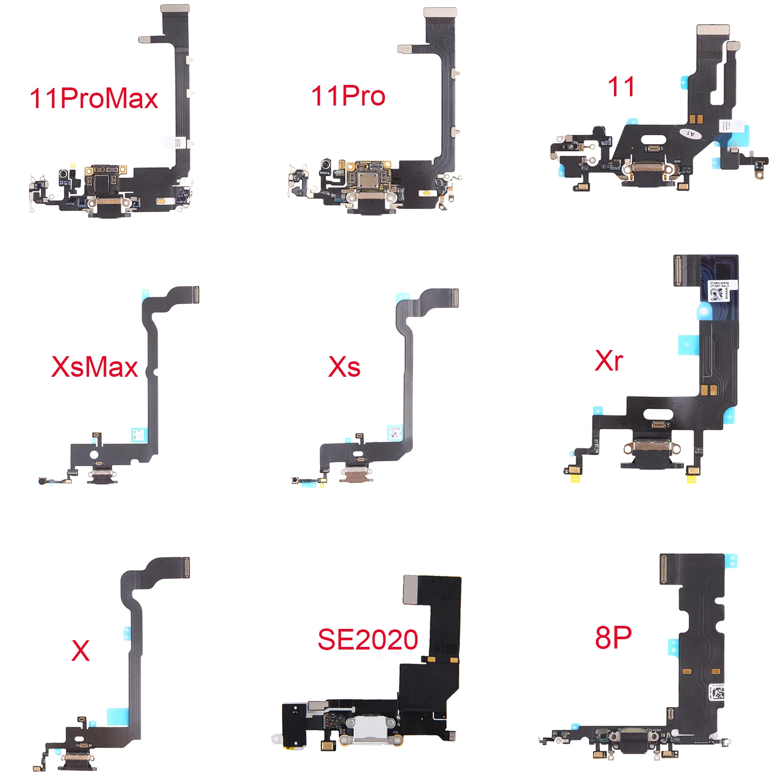 Mobile Phone USB Charging Port Dock Connector Charger Flex Cable For iPhone 6 7 8 11 X Xr Xs Max 12 Mini Pro Max