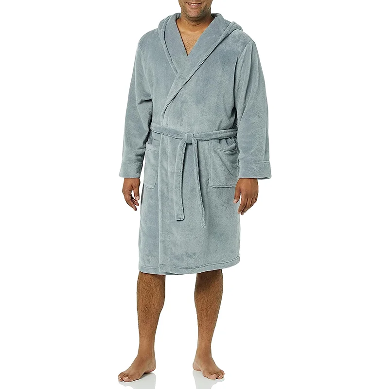 Luxury Hotel Spa Super Absorbent Coral Fleece Bathrobe In Bulk Skinfriendly Antipill Hooded
