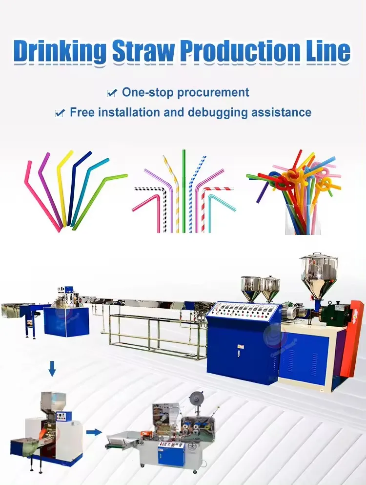 High-capacity Plastic PP PE Drinking Straw Making Machine / Drinking Straw Extrusion Production Line