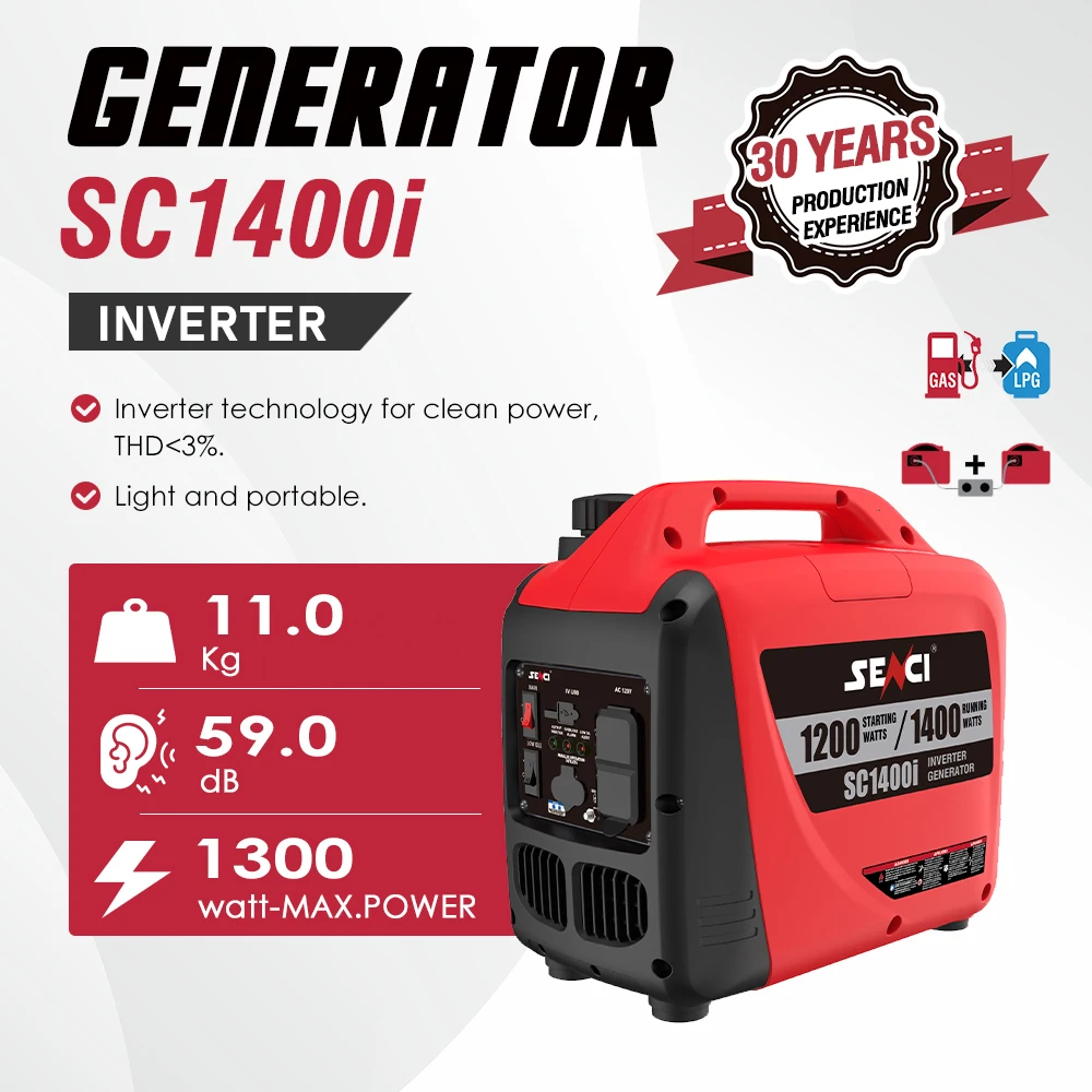 Senci Small Quiet Inverter Generator 3KW 3000W 240V 230V Portable Silent Generators Petrol Electric Generator