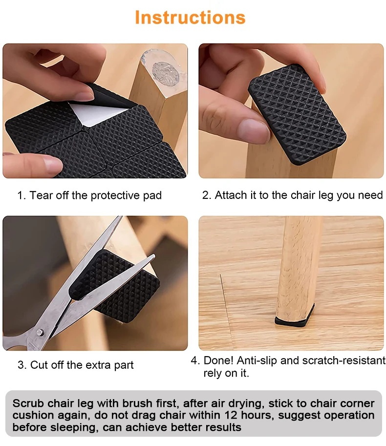 Free Sample Self EVA Adhesive Anti Slip Rubber Chair Leg Protection Furniture Pads Floor Protectors