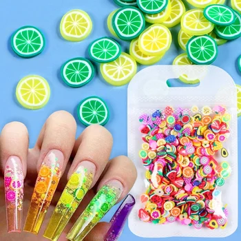 3D Fruit Slices Nail Sequins Nail Art Jewelry 3D Fruit Slices Sticker Polymer Clay DIY Designs Nail Decoration Accessories