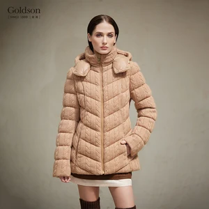 Detachable Hooded Jacket Stand Collar 70% Wool + 30% Cashmere Knitted Fabric 90% White Goose Filled Winter Breathable Logo Nylon