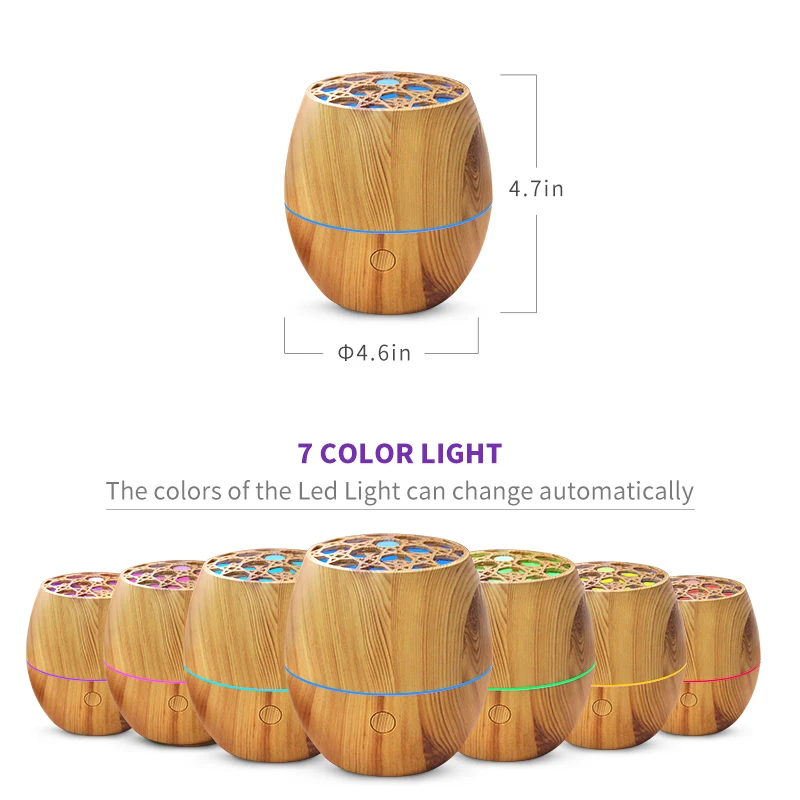 Upgraded 120ml Essential Oil Diffuser Cool Mist Humidifier with 7 Colors Lights  Waterless Auto Off for Home Office Room